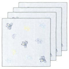 Tovaglioli Fresco Floreale ricamati a mano (set da 4)