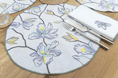 Tovagliette Jardin ricamate a mano, rotonde da 16" (set da 4)