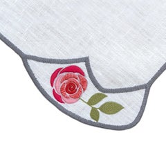 Hand Embroidered Heirloom Petals Napkins (Set of 4)