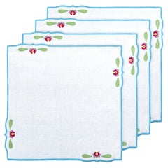 Hand Embroidered Heirloom Petals Napkins (Set of 4)