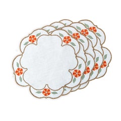 Hand Embroidered Heirloom Petals Placemats (Set of 4)