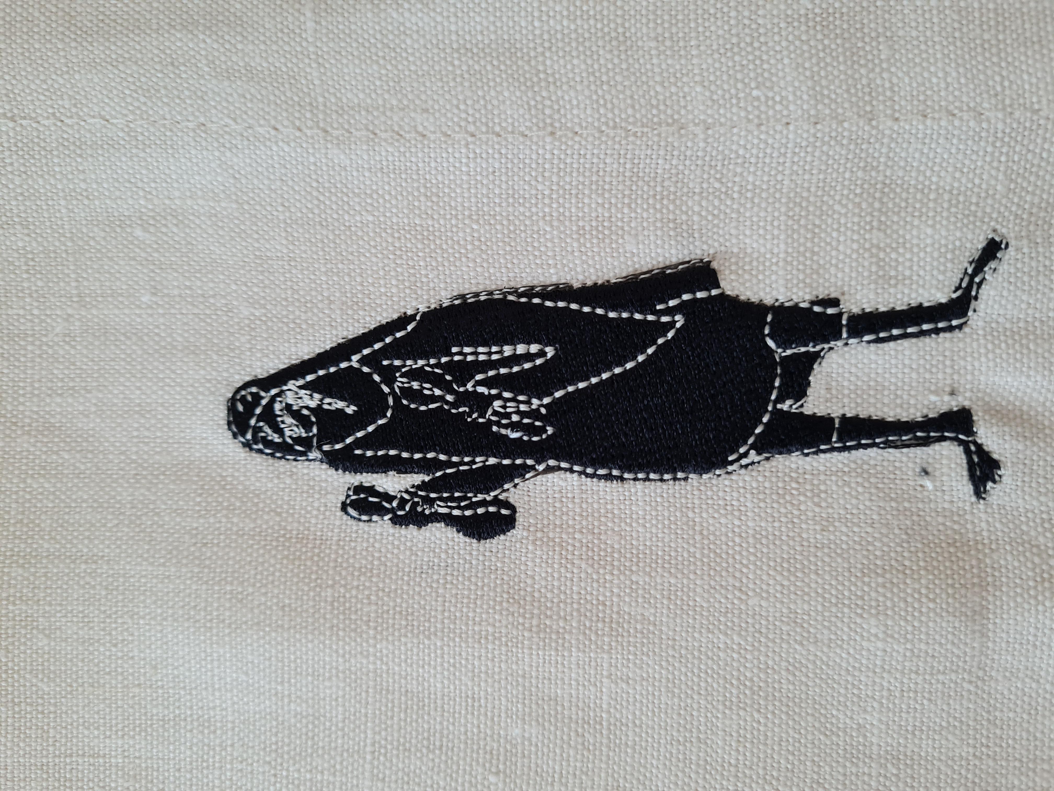 Serviette de table en lin brodée à la main 