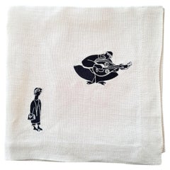 Hand-Embroidered Linen Table Napkin "Oued" – Collection Medina