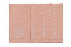 Hand Embroidered Marine Life Napkins (Set of 4)