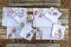 Manteles Individuales Bordados a Mano Vida Marina (Juego de 4)