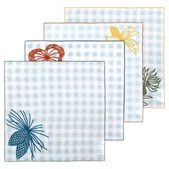 Handbestickte Kiefer und Picknick-Servietten (4er-Set)