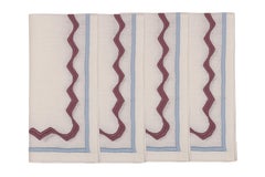 Embroidered Ripple Stitch Napkins (Set of 4)