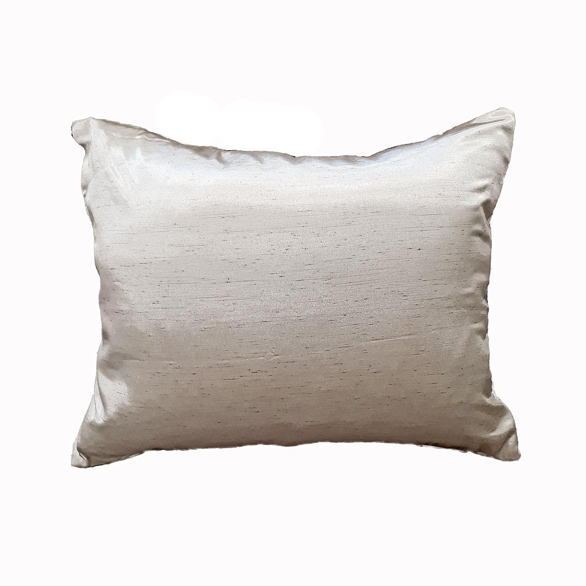 Contemporary Hand-embroidered Silk Pillow from India