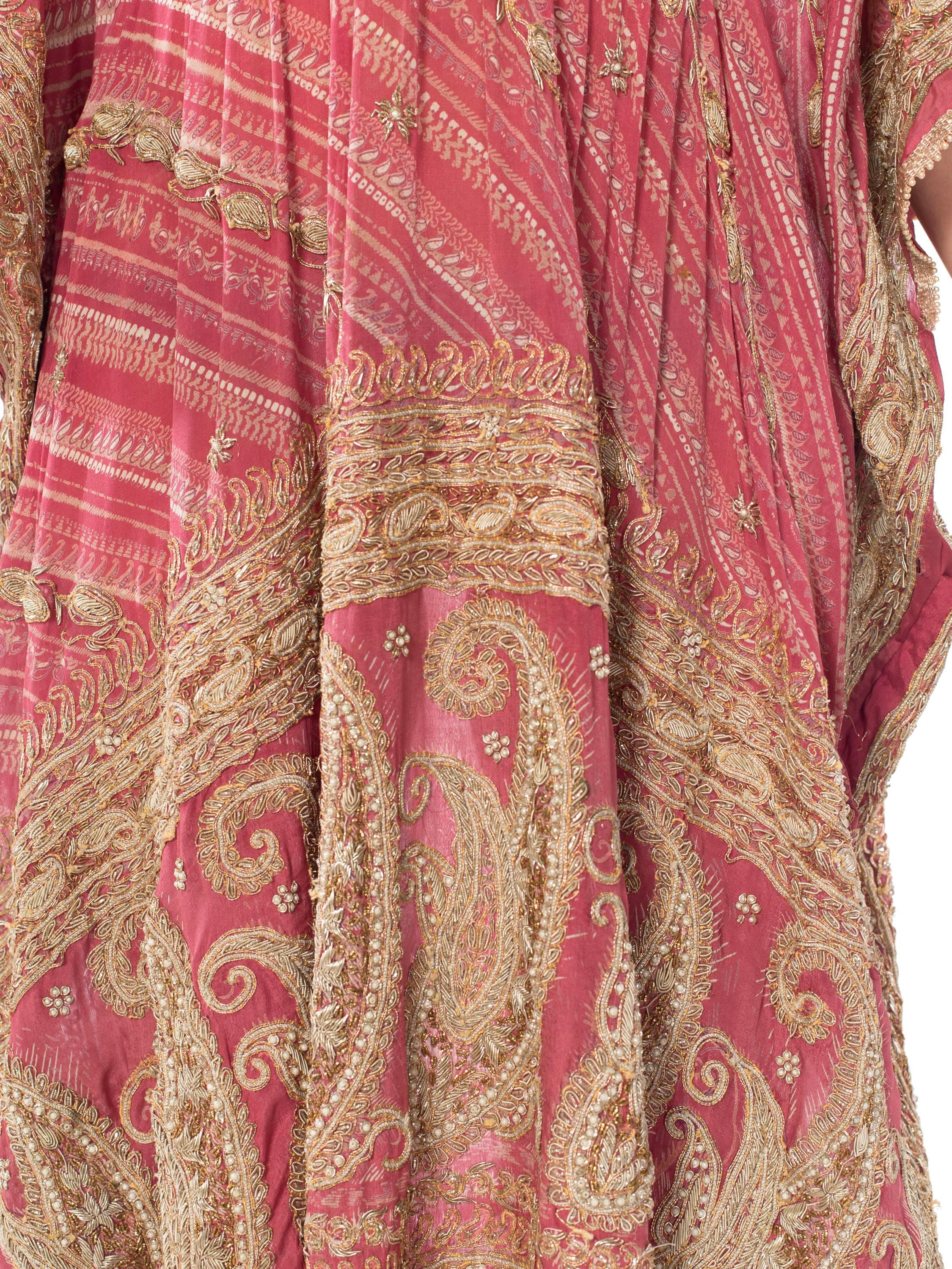 Hand Embroidered Silk Sari Kaftan 1