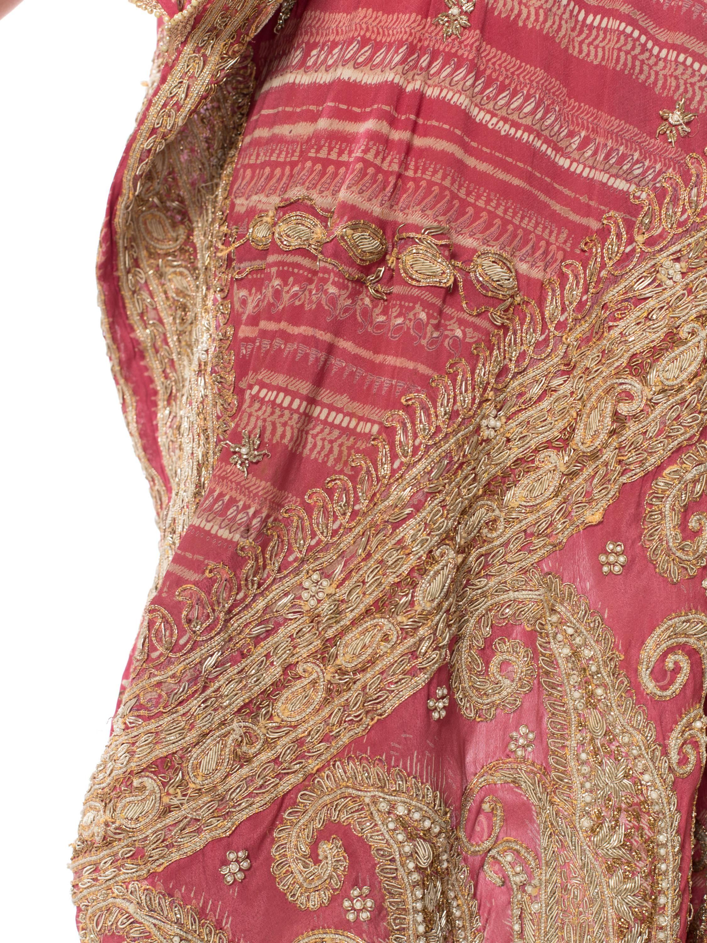 Hand Embroidered Silk Sari Kaftan 2
