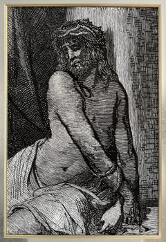 Jesus After Being Taken Down From the Cross Handmade Silk Embroidered Tapestry