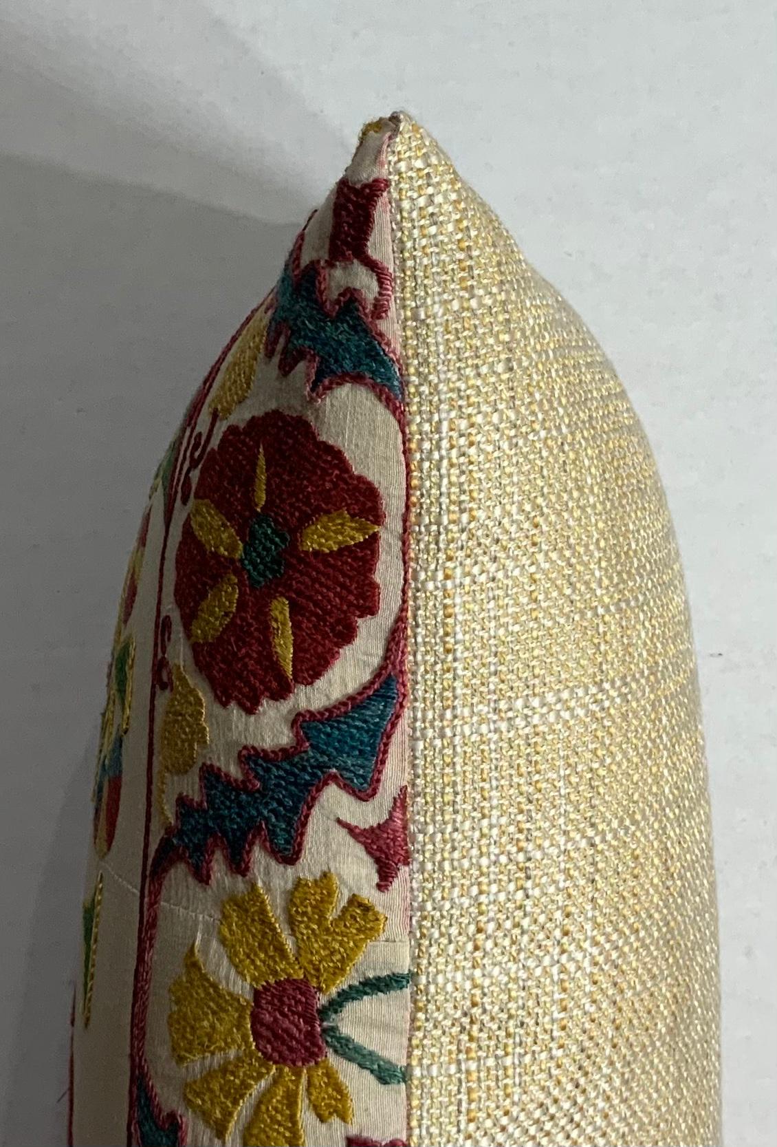 Hand Embroidered Suzani Pillow For Sale 4