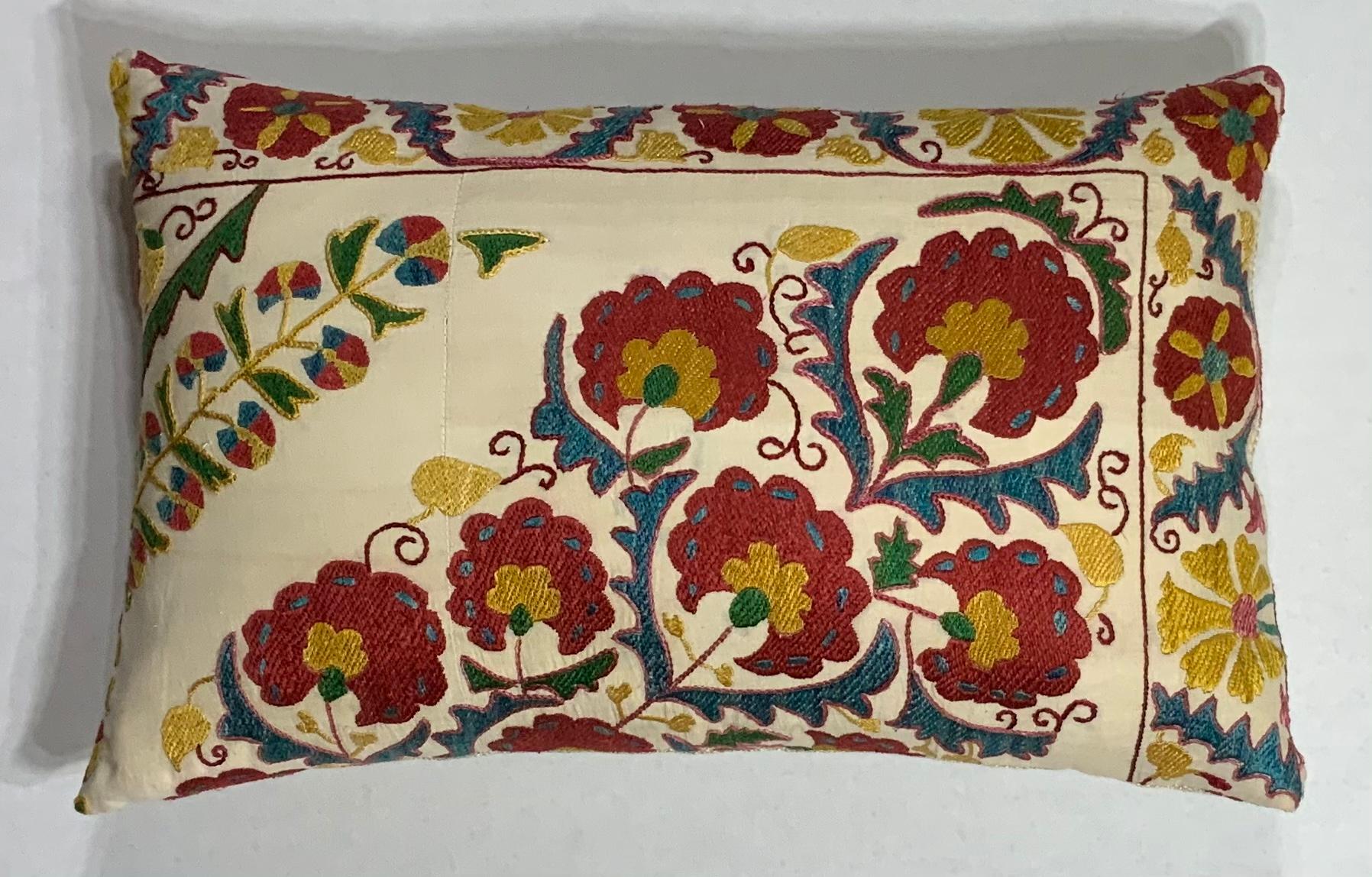 Hand Embroidered Suzani Pillow For Sale 5