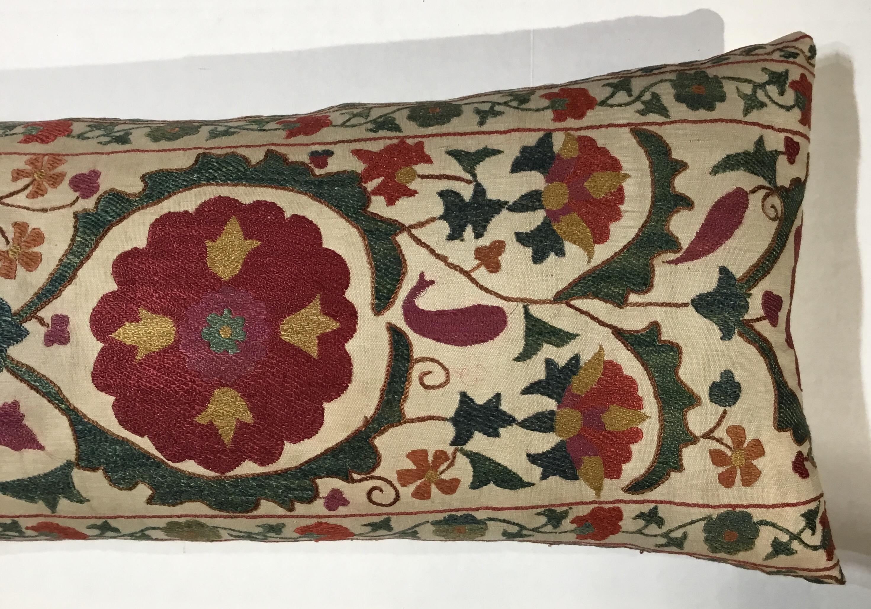 Uzbek Hand Embroidered Suzani Pillow