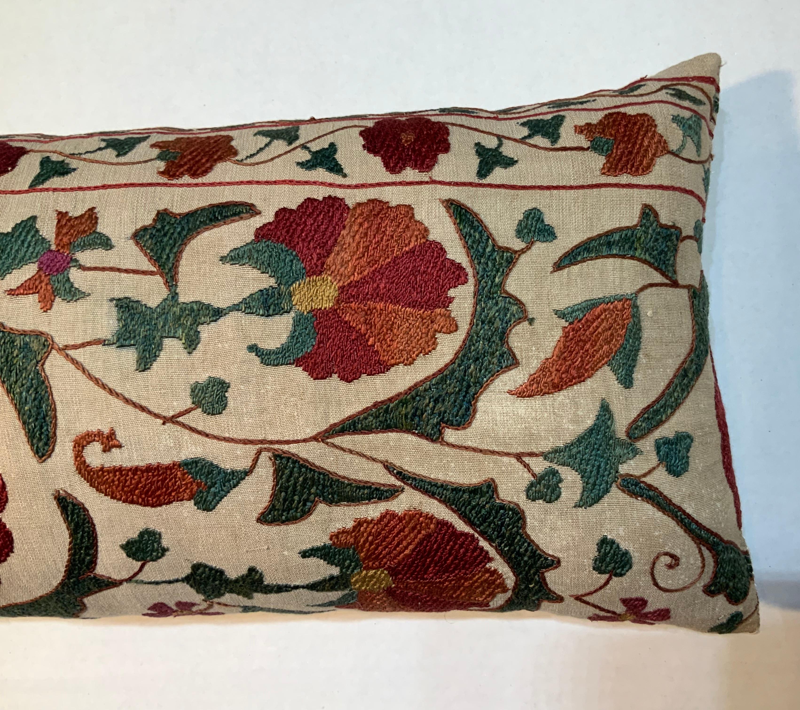 Uzbek Hand Embroidered Suzani Pillow