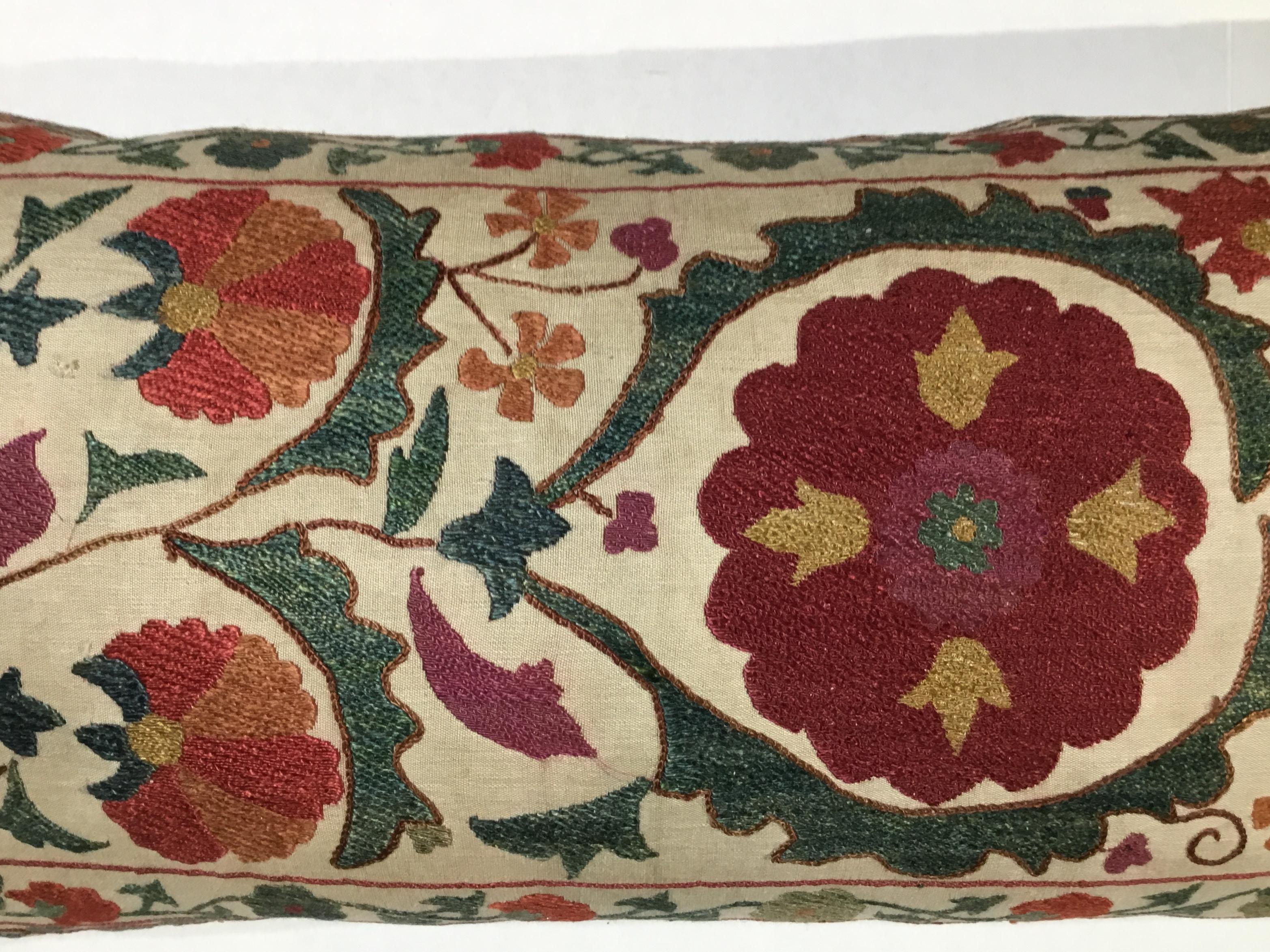 20th Century Hand Embroidered Suzani Pillow