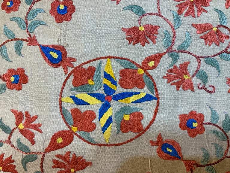 Hand Embroidered Suzani Pillow For Sale at 1stDibs
