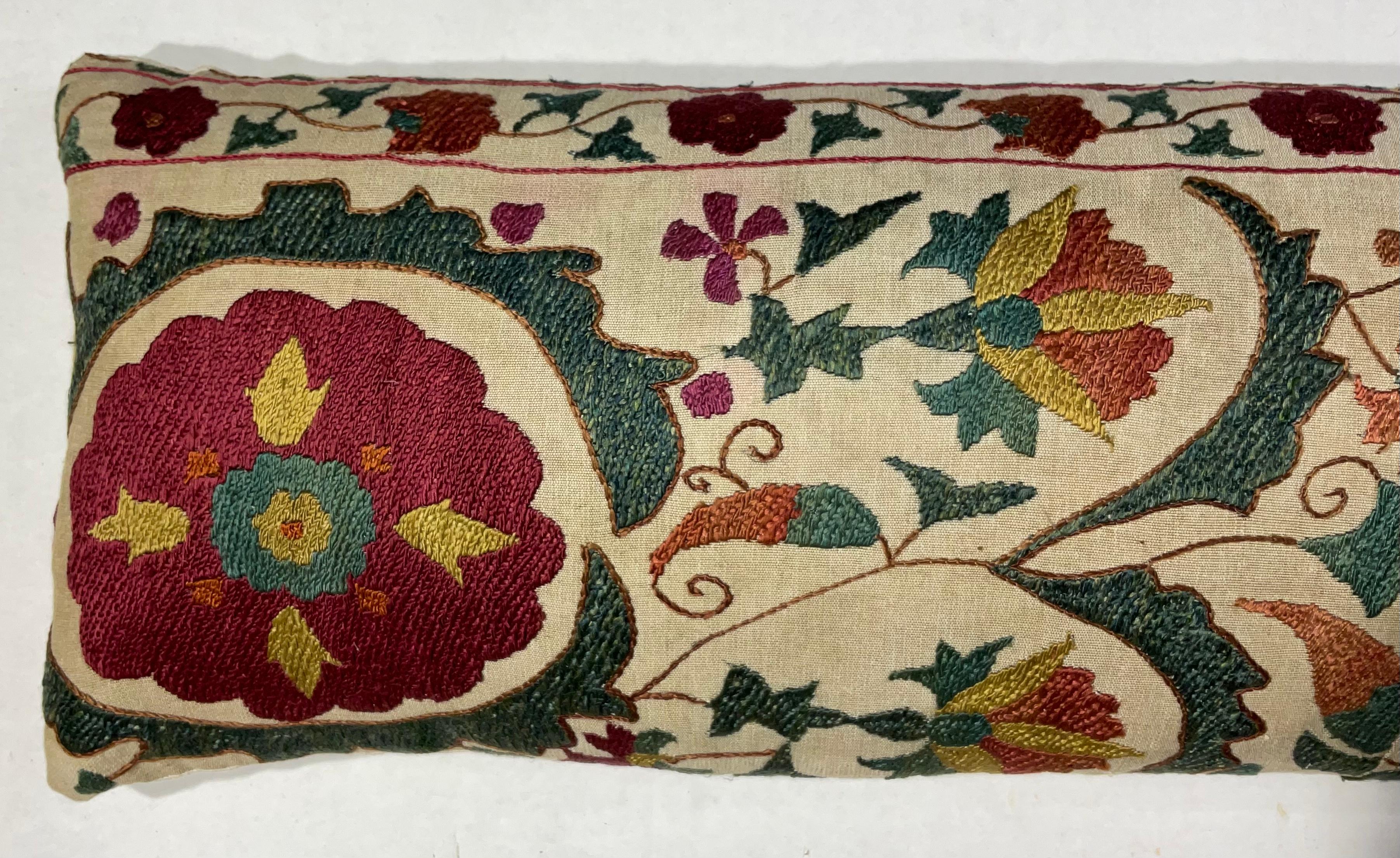 20th Century Hand Embroidered Suzani Pillow