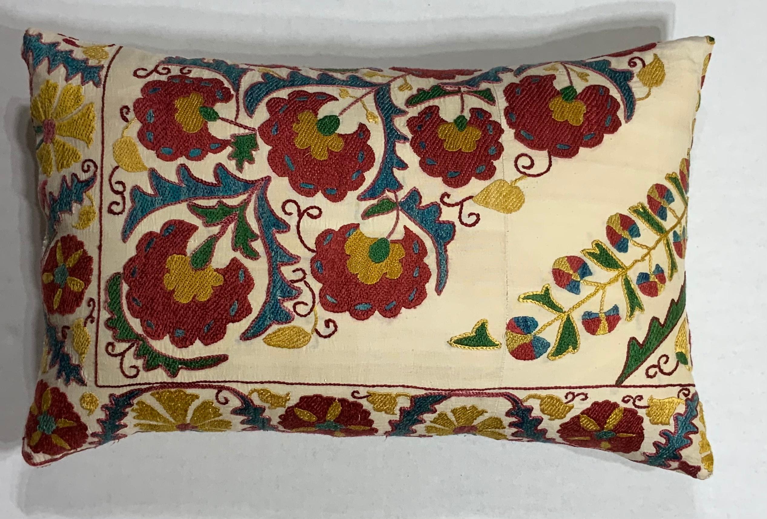 Hand Embroidered Suzani Pillow For Sale 2