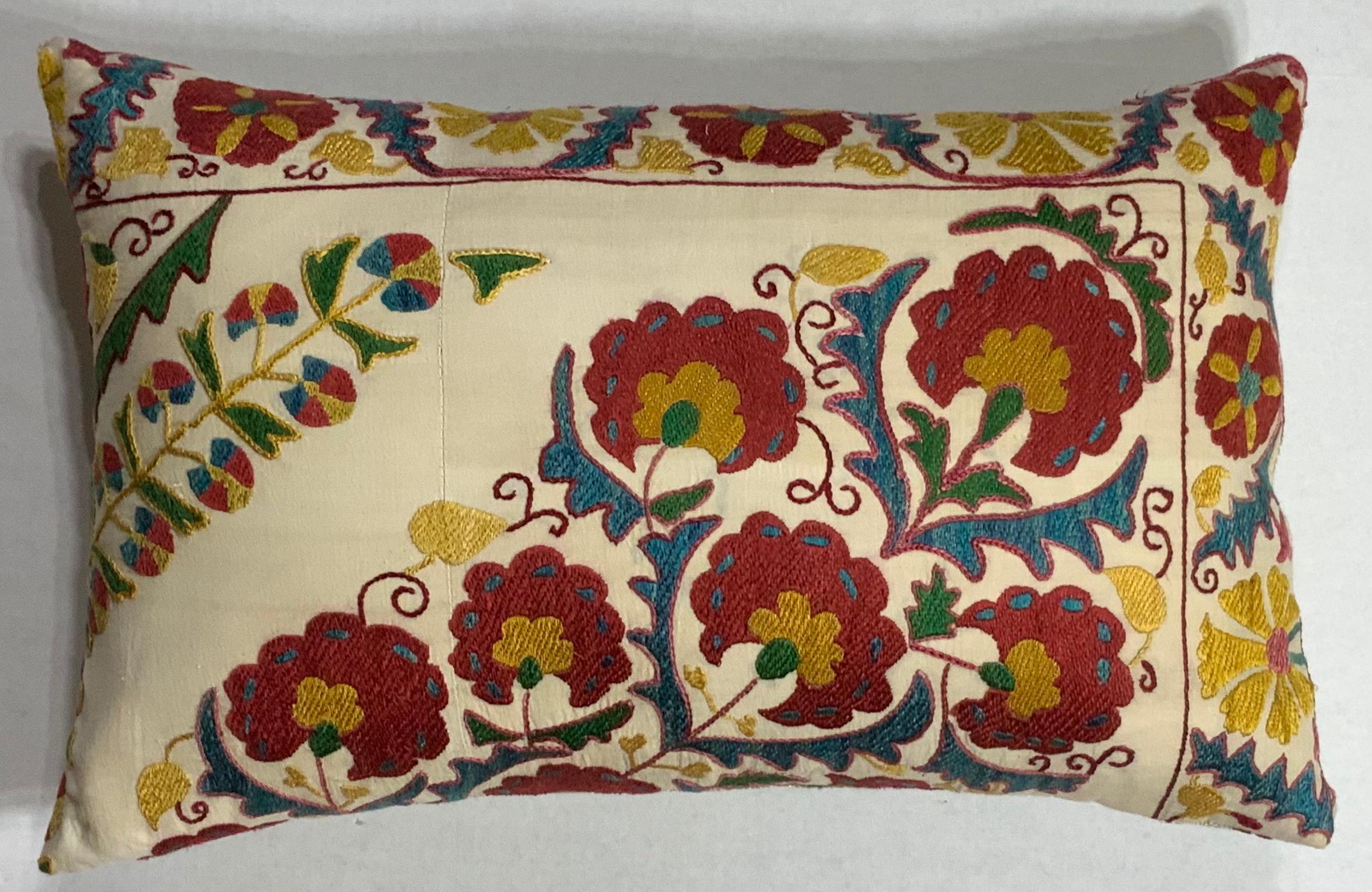 Hand Embroidered Suzani Pillow For Sale 3