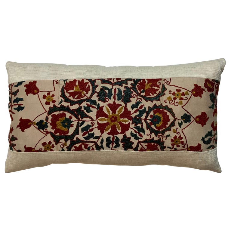 St. Frank Sage Ribbon Suzani Decorative Pillow