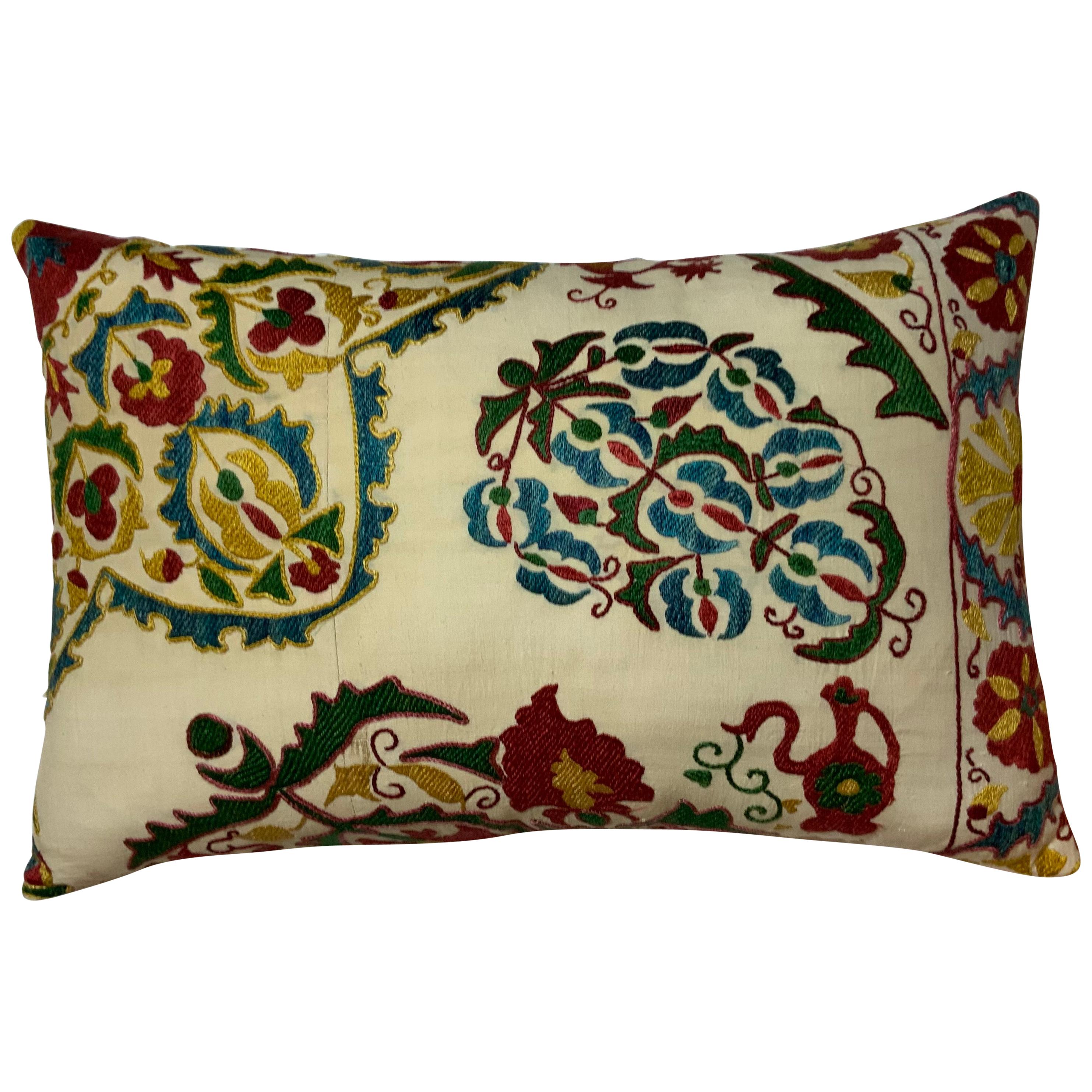 Hand Embroidered Suzani Pillow For Sale at 1stDibs
