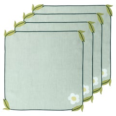 Handbestickte Trellis-Servietten (4er-Set)