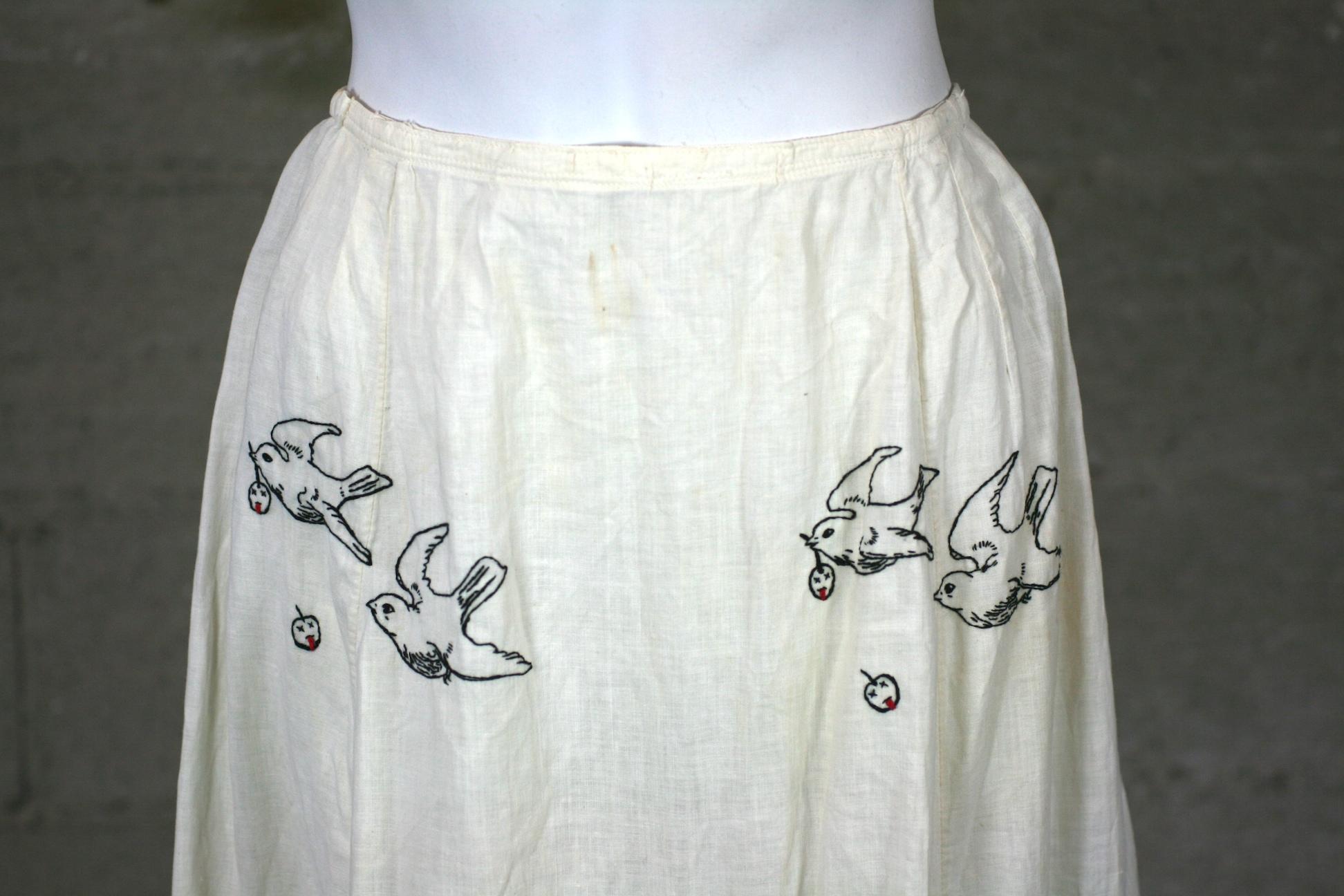 Gray Hand Embroidered Victorian Petticoat, Studio VL For Sale
