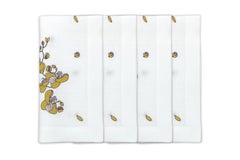 Hand Embroidered Vintage Floral Napkins (Set of 4)