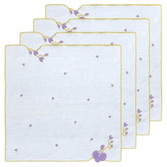 Hand Embroidered Vintage Floral Napkins (Set of 4)