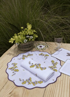 Hand Embroidered Vintage Floral Placemats (Set of 4)
