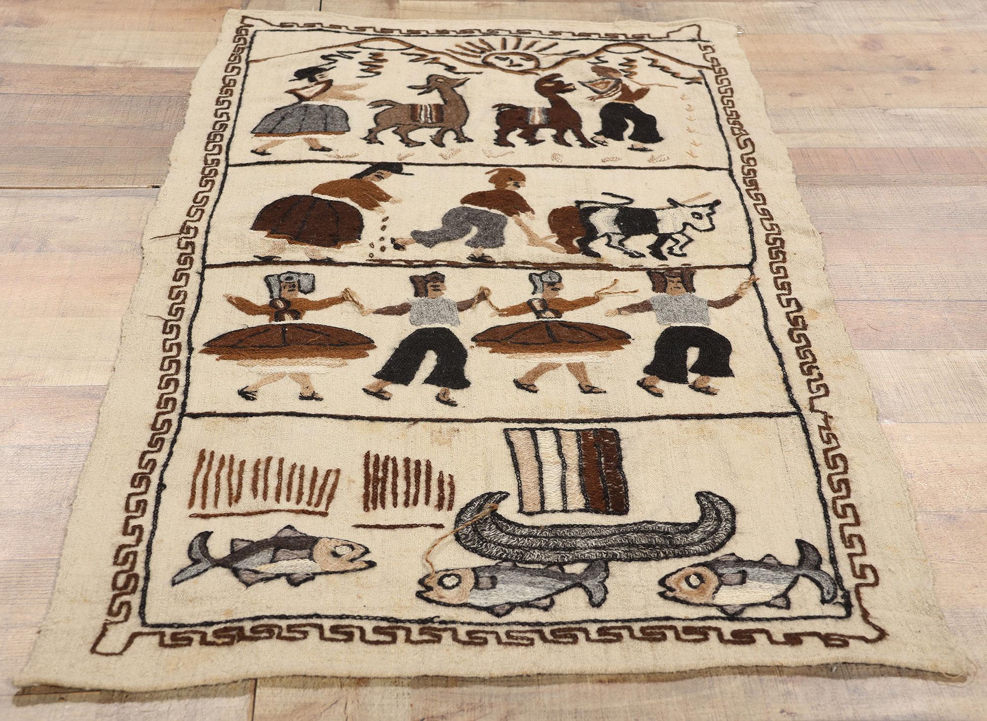 Tapiz Vintage Peruano Bordado a Mano en venta 1