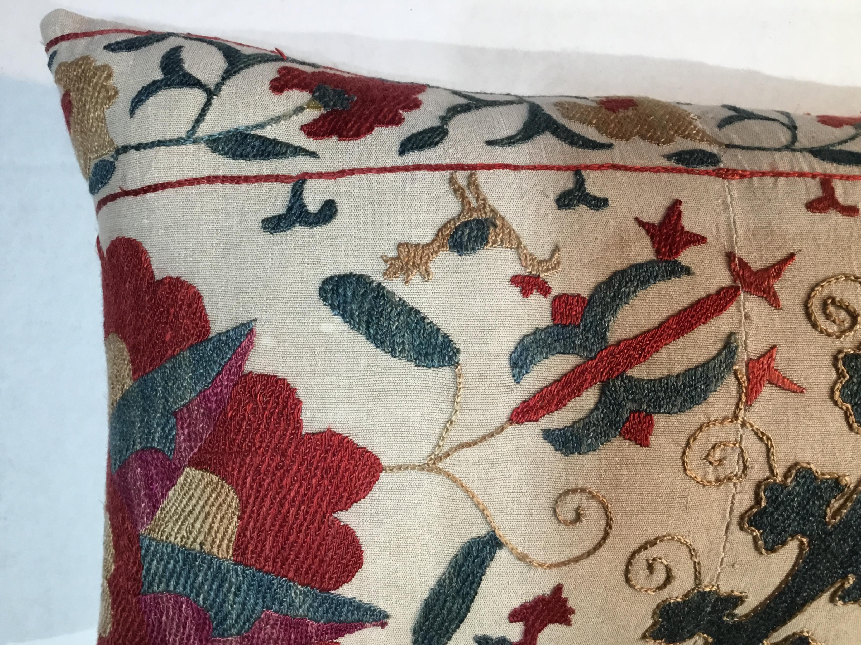 Mid-20th Century Hand Embroidery Suzani Pillow