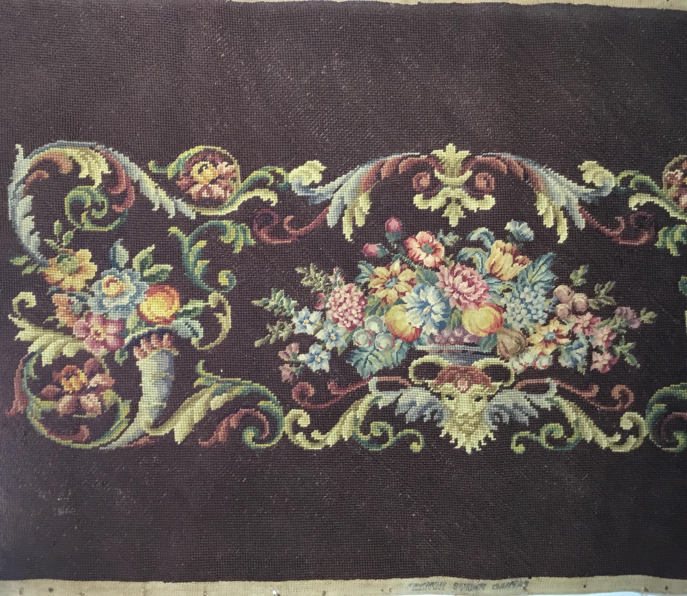 Hand Embroidery Vintage Neeglpoint In Good Condition For Sale In Delray Beach, FL