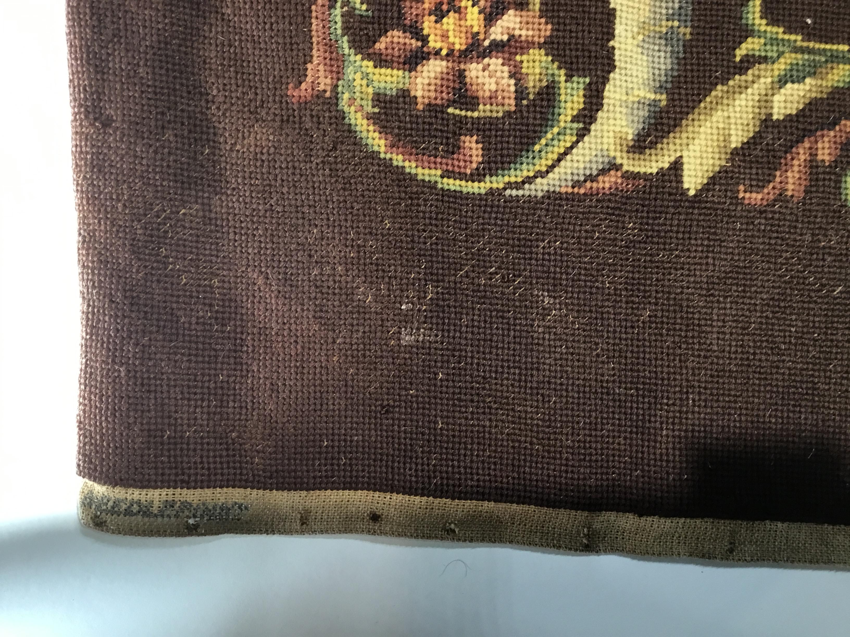Mid-20th Century Hand Embroidery Vintage Neeglpoint For Sale
