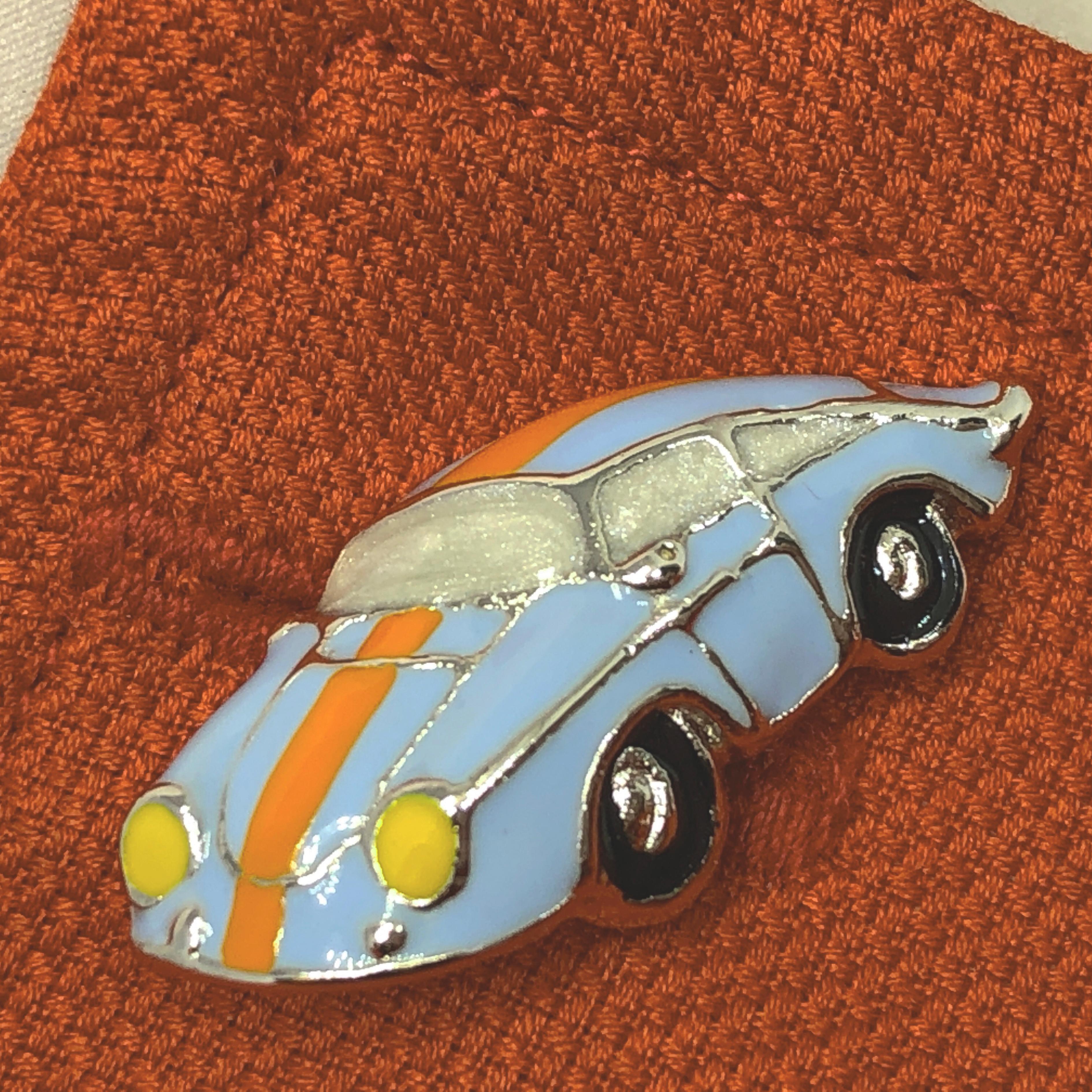 Berca Enameled Le Man’s Racing Color 911Porsche Shaped Sterling Silver Cufflinks 1