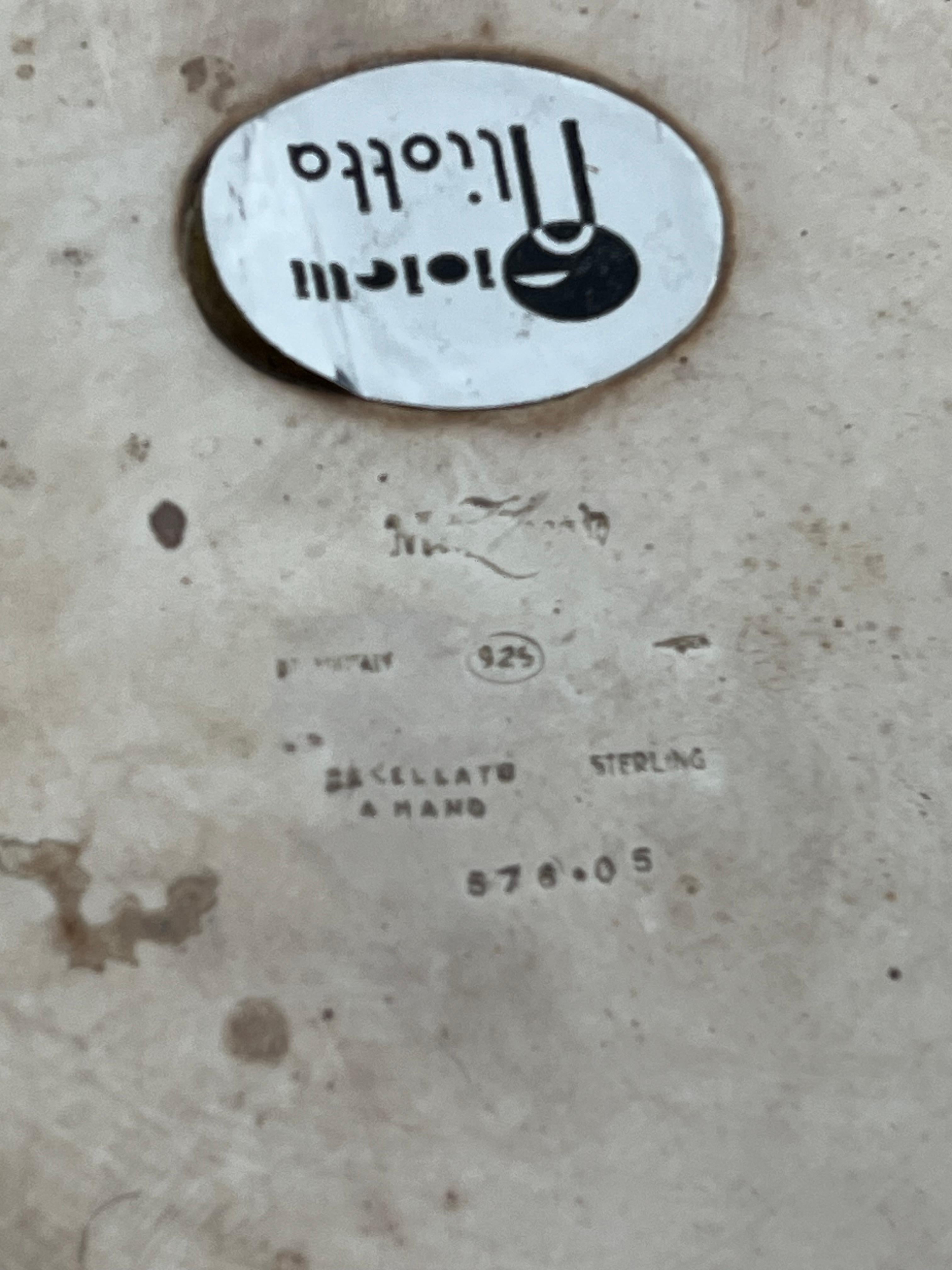 Fin du 20e siècle Seau à champagne en argent 925 gravé à la main, années 1980 en vente