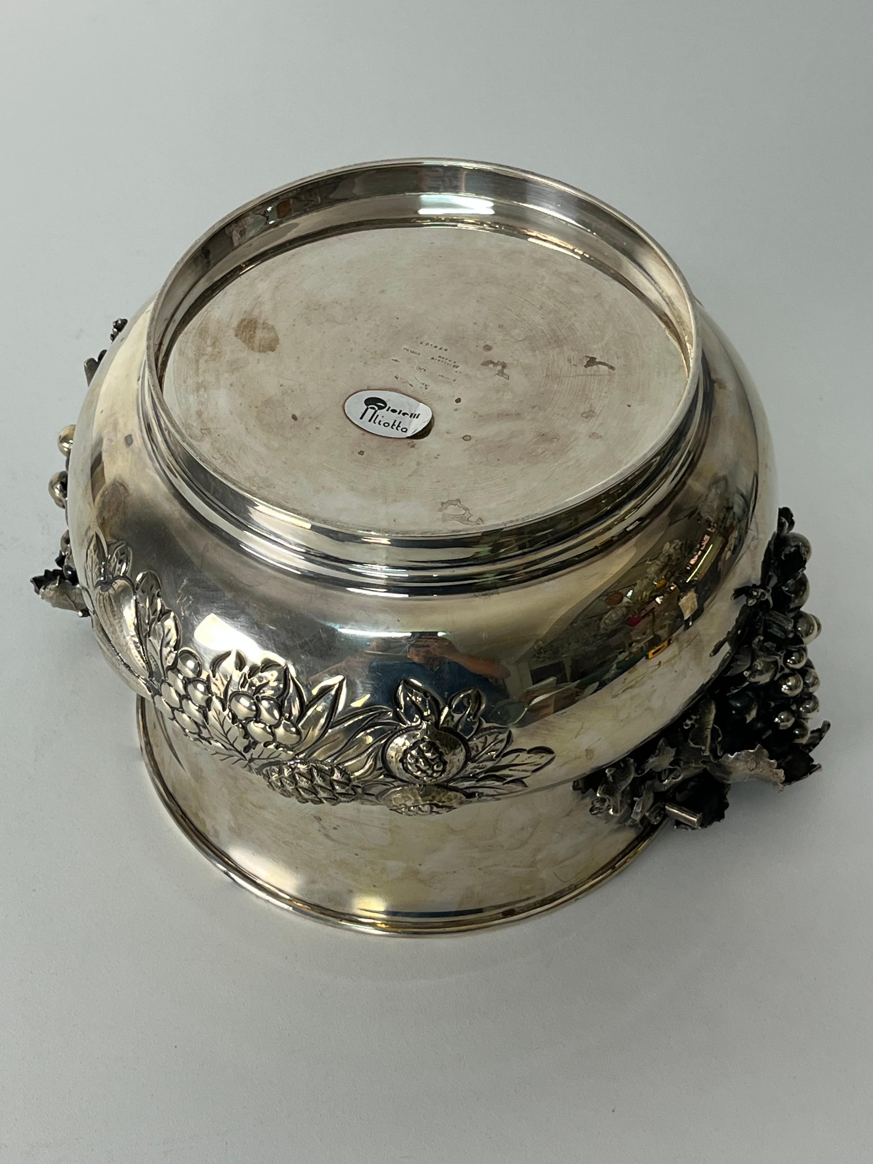 Seau à champagne en argent 925 gravé à la main, années 1980 en vente 1