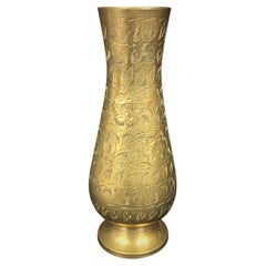Vase doré gravé à la main "India" - Décoration vintage élégante - 2Y85