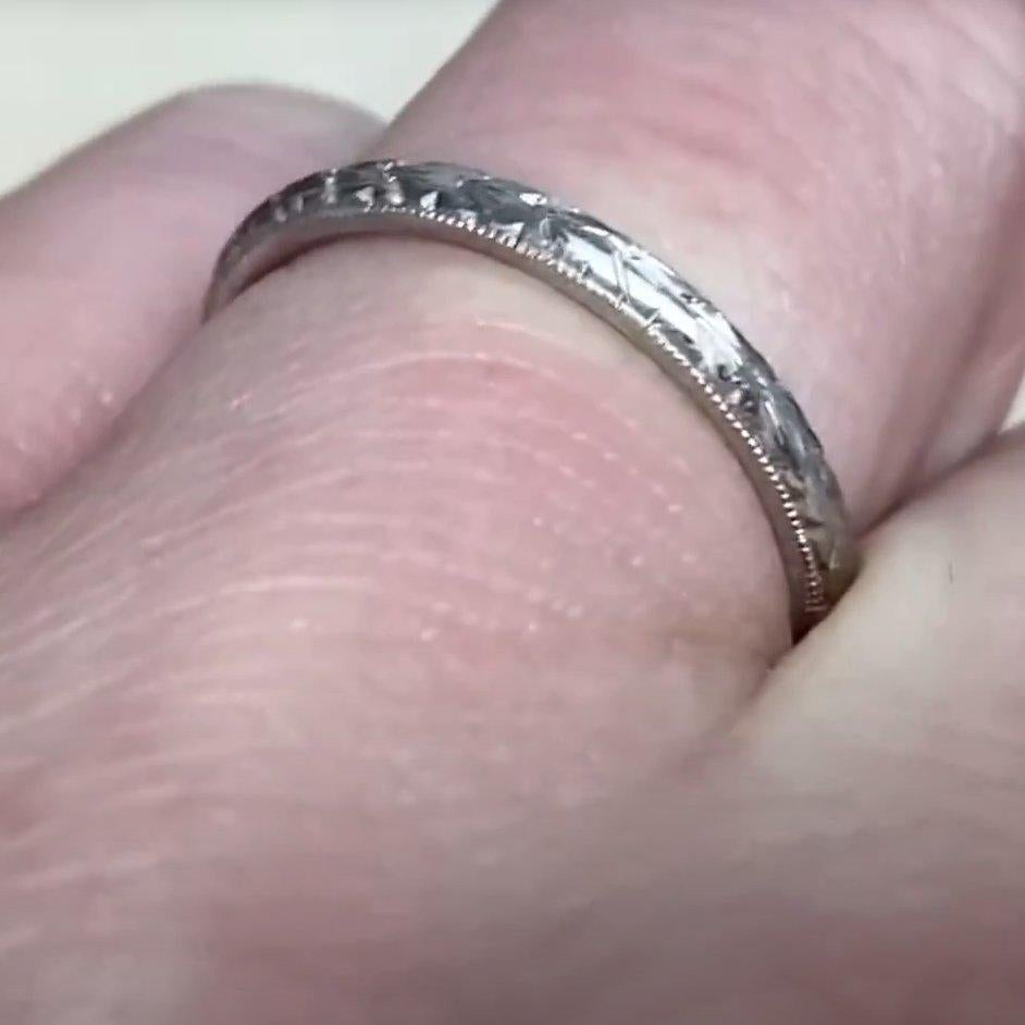 Handgravierter Ehering, Platin für Damen oder Herren im Angebot