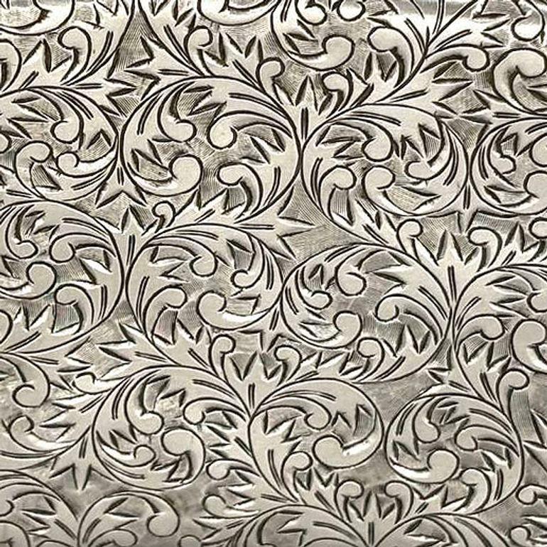 Early 20th Century Hand Etched Edwardian Sterling Silver Cigarette Case Wallet For Sale