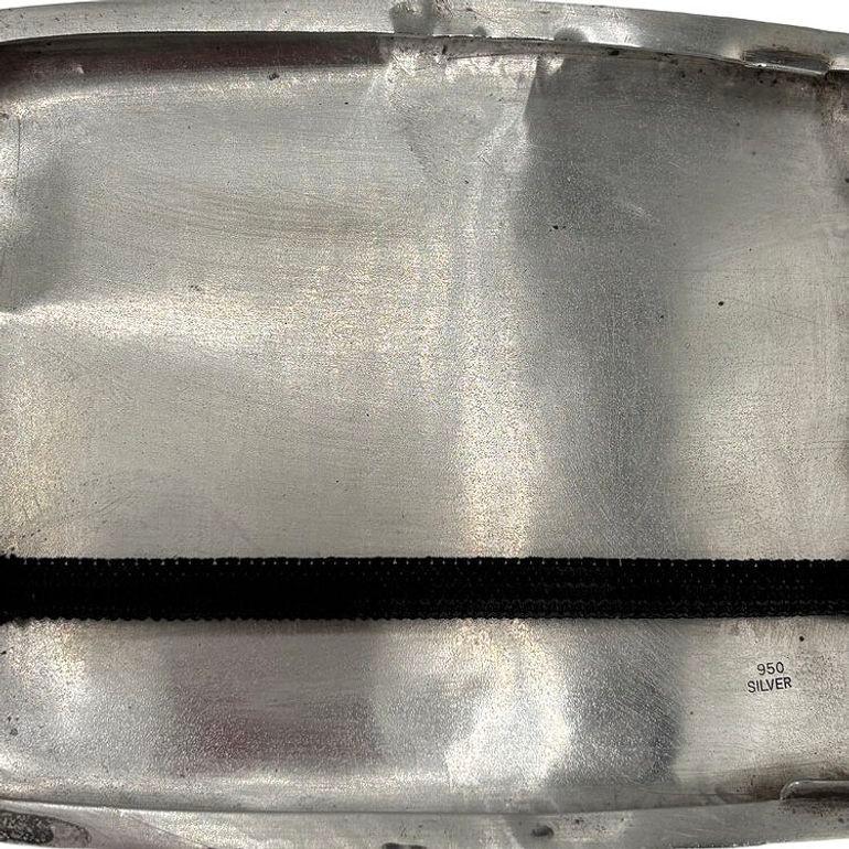 Hand Etched Edwardian Sterling Silver Cigarette Case Wallet For Sale 2