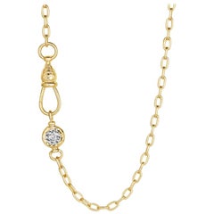 Hand Fabricated Pinch Lock and Rose Diamond Choker Necklace