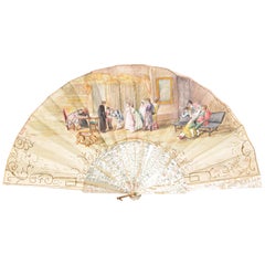 Hand Fan, Mother of Pearl, Etc 19th Century, After Mariano Fortuny