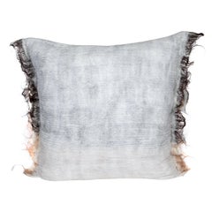 Hand Felted Reversible Wool & Silk Pillow W Natural Edge, in Stock