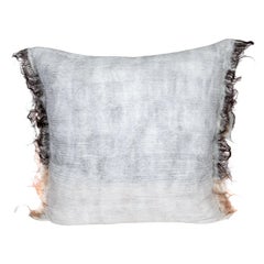 Hand Felted Reversible Wool and Silk Pillow with Natural Edge, in Stock