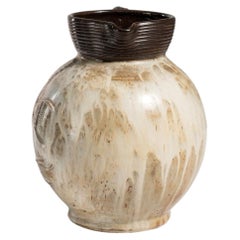 Hand-Finished Ceramic Jar, Belgium, 1970s, 10.6\" Diameter