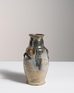 Hand-Finished Ceramic Vase, Belgium, 1970s, 7.5\" Diameter