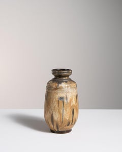 Hand-Finished Ceramic Vase, Belgium, 1970s, 7.5\" Diameter