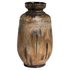 Hand-Finished Ceramic Vase, Belgium, 1970s, 7.5\" Diameter